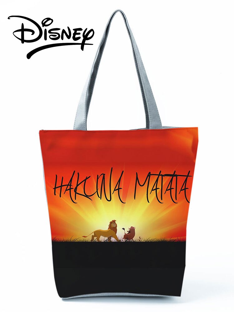 Disney The Lion King Handbags Women Shoulder Bag Hot Sale High Capacity Reusable Shopping Bag Casual Outdoor Travel Beach Bag